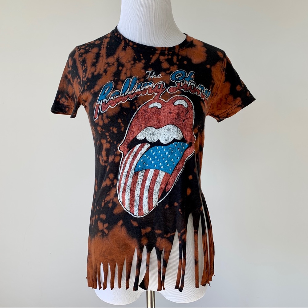 The Rolling Stones Black and Orange Tie-Dye Tee